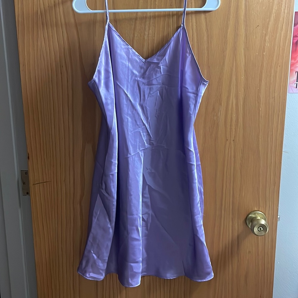Purple Silk Slip Dress